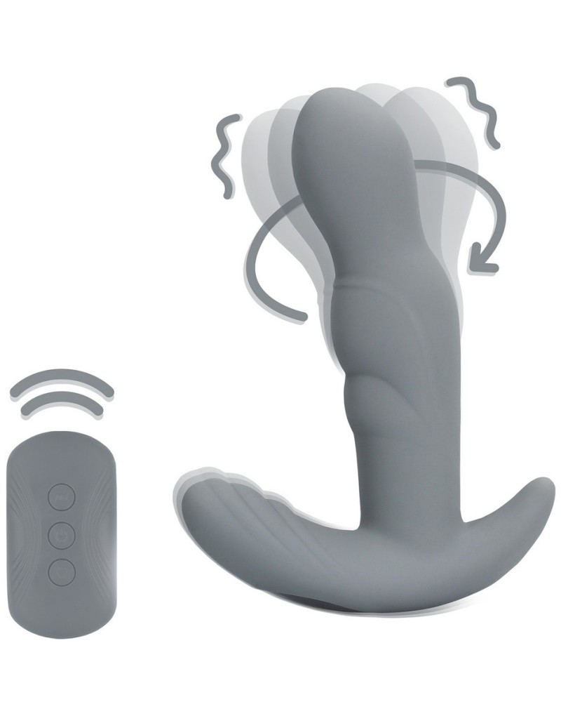 Stimulateur Prostatique Vibrant Rotatif Gothamey 11.5 x 3.4cm Gris sextoys et accessoires sur La Boutique du Hard