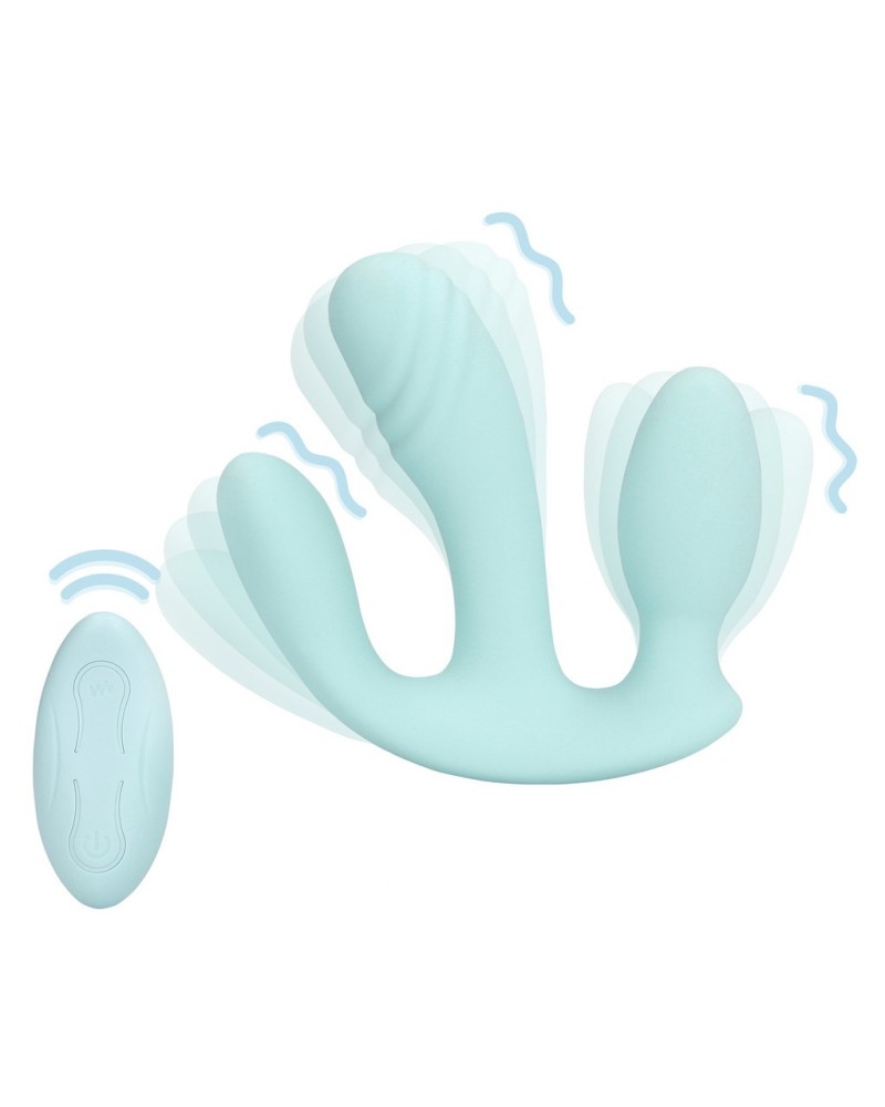 Double Plug Vibrant THREE IN ONE 10 x 3.2cm Bleu sextoys et accessoires sur La Boutique du Hard