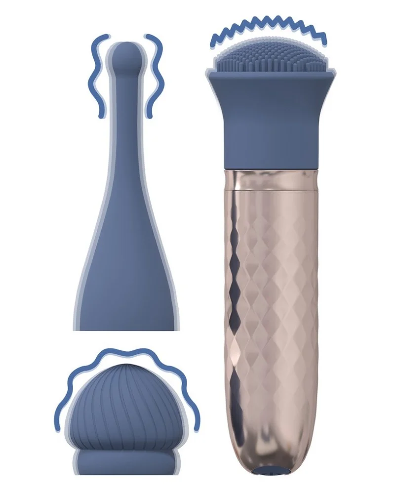 Le Thrill - Vibrateur Interchangeable 10 Vitesses - Bleu sextoys et accessoires sur La Boutique du Hard