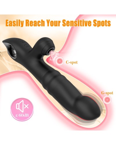 Vibro Rabbit Vibections 14 x 3.5cm Noir sextoys et accessoires sur La Boutique du Hard