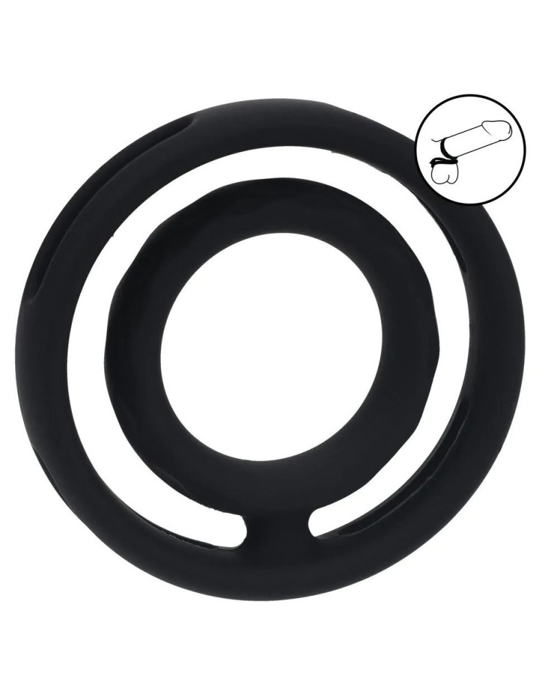 Ballstretcher Grooved Noir Noir sextoys et accessoires sur La Boutique du Hard