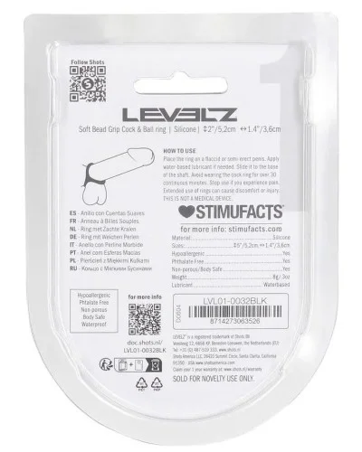 Ballstretcher Bead Grip 35 mm Noir sextoys et accessoires sur La Boutique du Hard