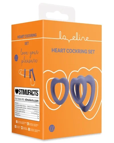 Lot de 2 Cockrings Coeur Silicone Purple Storm Diamètre 35mm sextoys et accessoires sur La Boutique du Hard