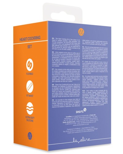 Lot de 2 Cockrings Coeur Silicone Purple Storm Diamètre 35mm sextoys et accessoires sur La Boutique du Hard