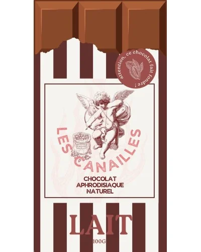 Tablette de Chocolat Aphrodisiaque Lait 100g sextoys et accessoires sur La Boutique du Hard