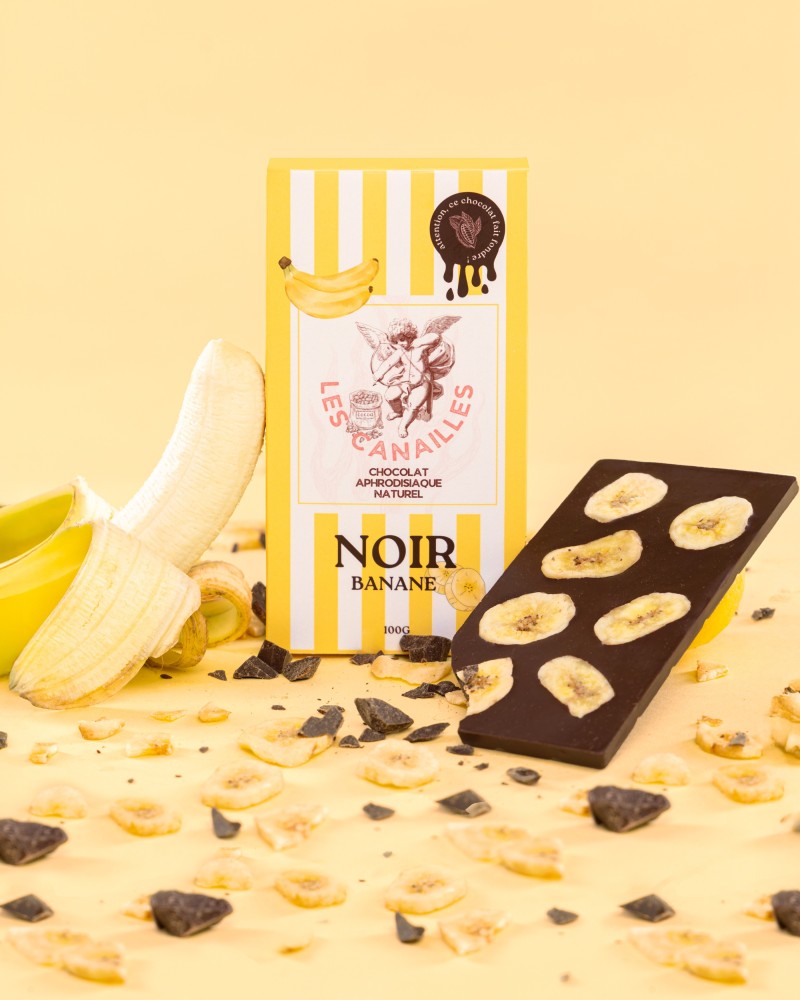 Tablette de Chocolat Aphrodisiaque Noir Banane 100g sextoys et accessoires sur La Boutique du Hard