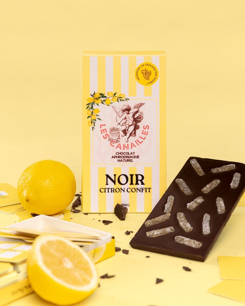 Tablette de Chocolat Aphrodisiaque Noir Citron Confit 100g sextoys et accessoires sur La Boutique du Hard