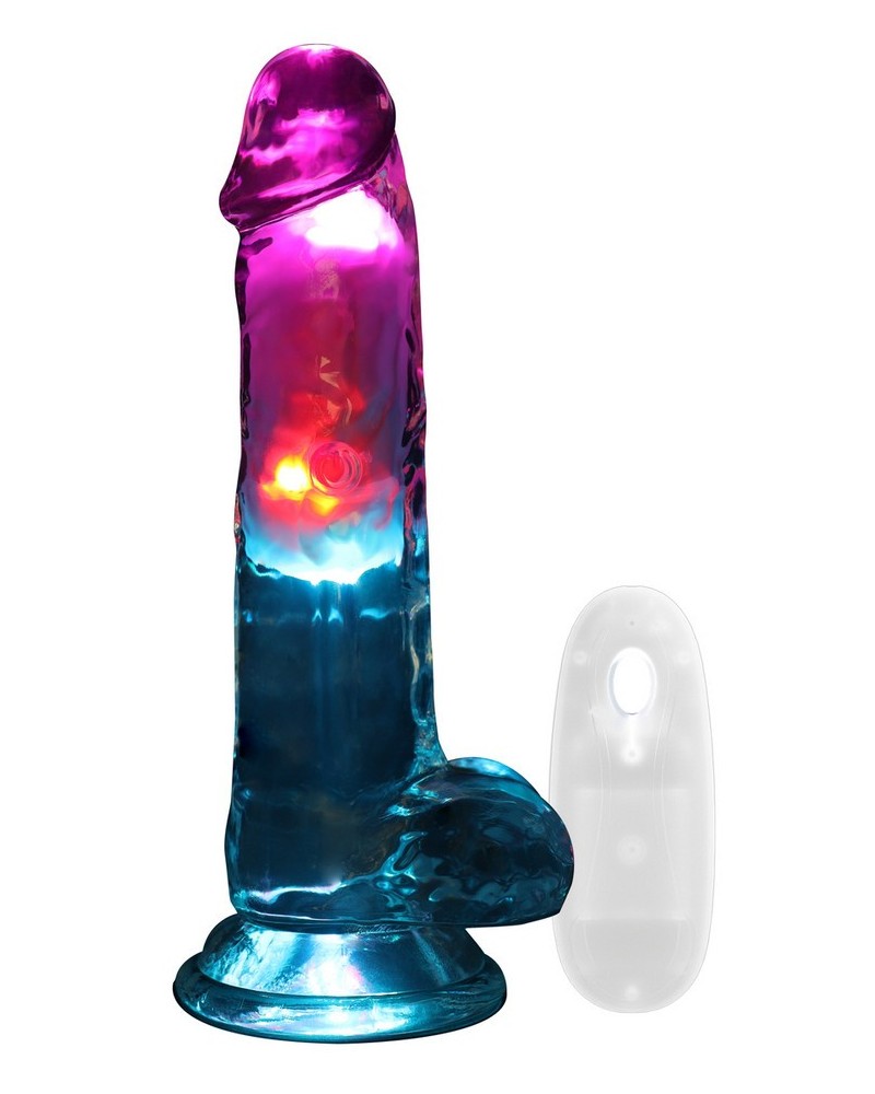 Gode Vibrant Lumineux Led Vibes 15 x 4cm Transparent sextoys et accessoires sur La Boutique du Hard