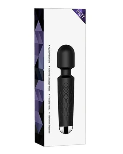 Wand Beautylit 20cm Tête 42mm Noir sextoys et accessoires sur La Boutique du Hard