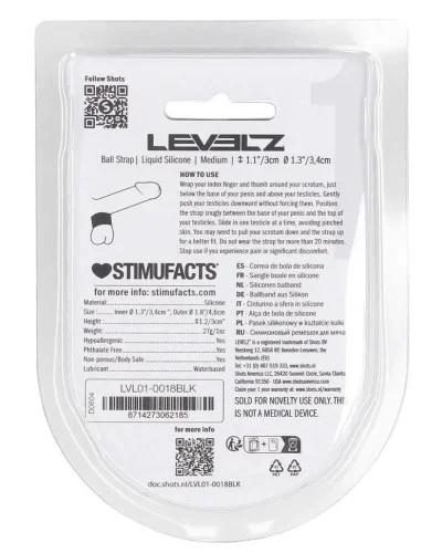 Ballstretcher Ball Strap M Hauteur 3 cm - Diamètre 34mm sextoys et accessoires sur La Boutique du Hard