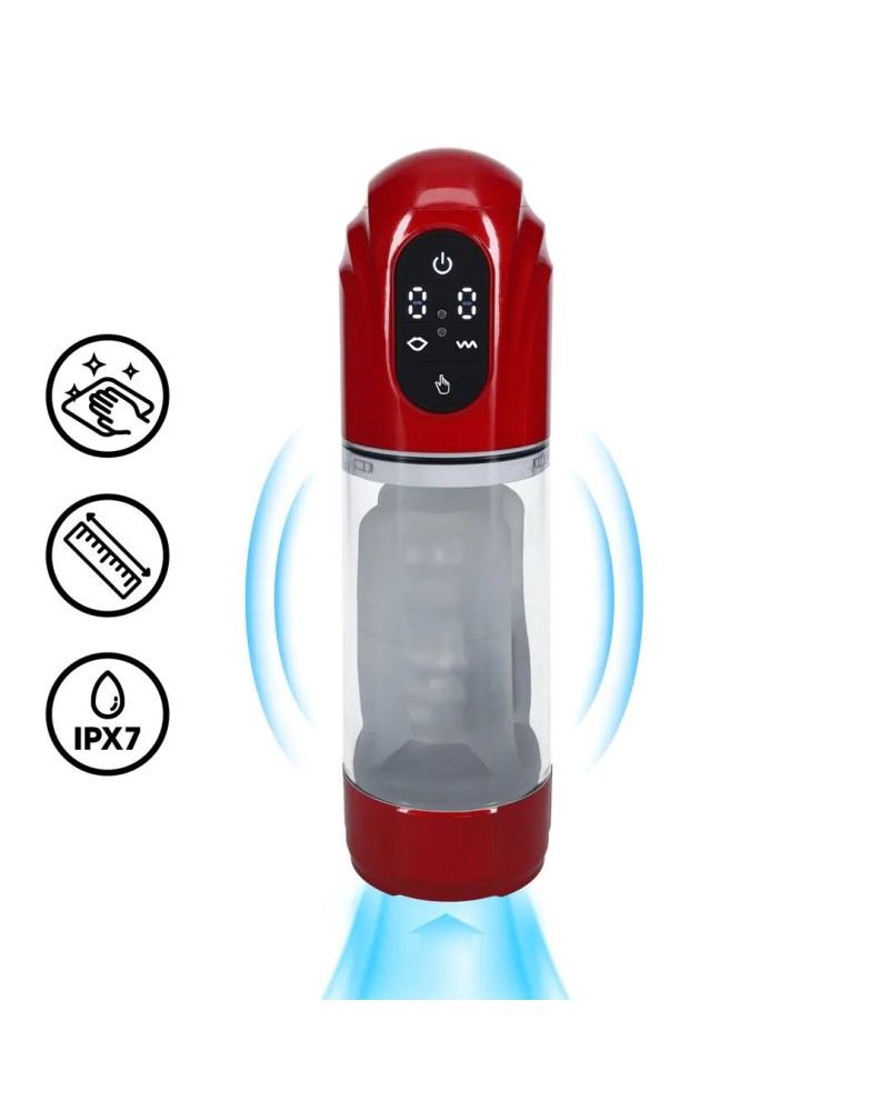 Masturbateur TechnoThrust Vibrations et Succion Rouge sextoys et accessoires sur La Boutique du Hard