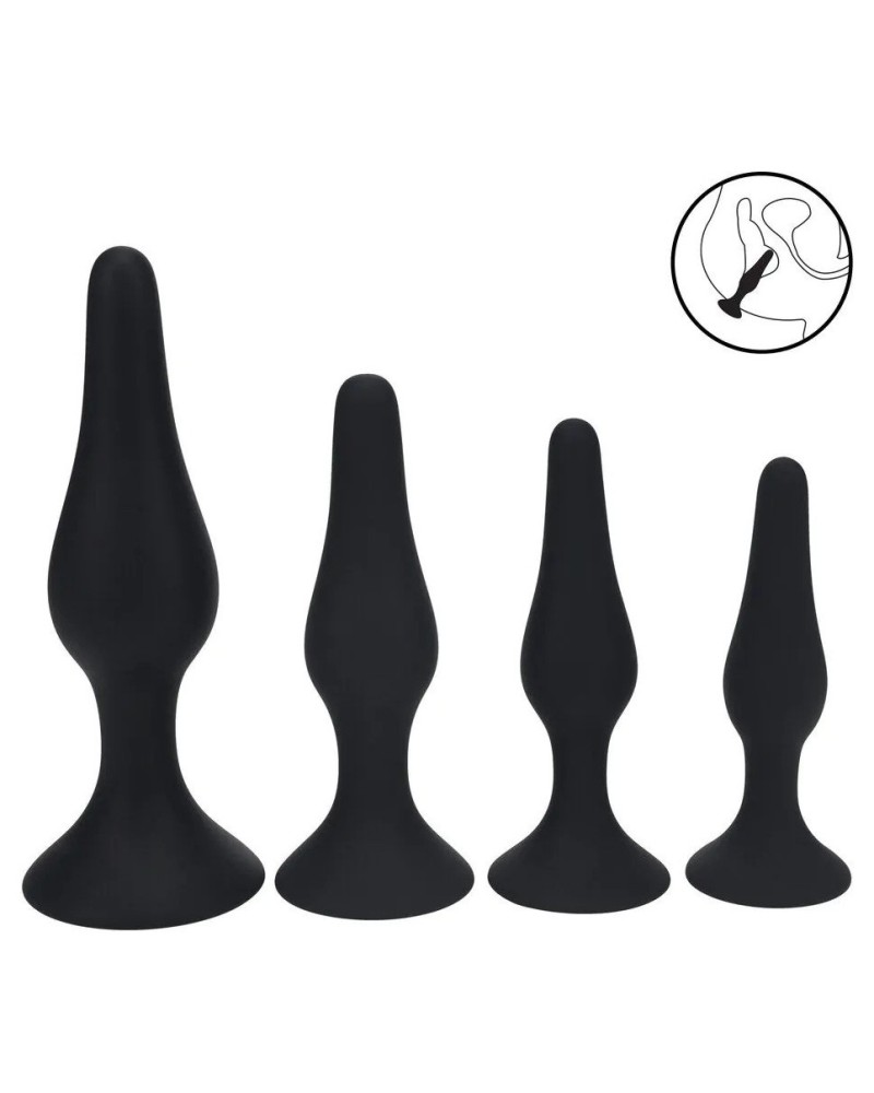 Kit de 4 Plugs Slim Noirs sextoys et accessoires sur La Boutique du Hard