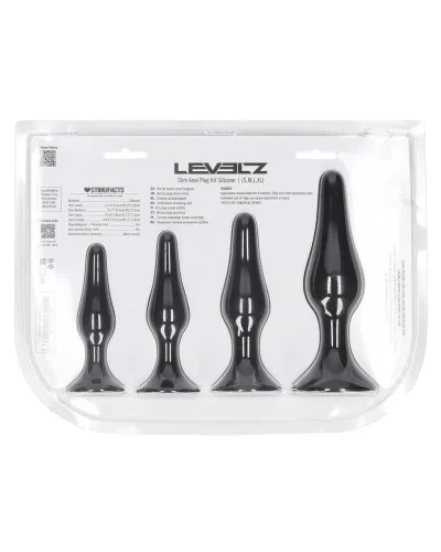 Kit de 4 Plugs Slim Noirs sextoys et accessoires sur La Boutique du Hard