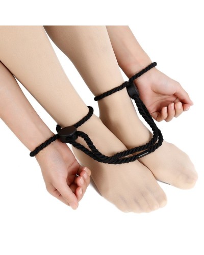Menottes Doubles en Corde Dualpurpose Noires sextoys et accessoires sur La Boutique du Hard