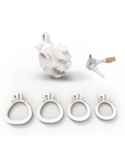 Cage avec grelot Dragon 8.5 x 3.7 cm Blanche sextoys et accessoires sur La Boutique du Hard