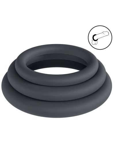Lot de 3 Cockrings silicone Classic Levelz 23-30mm sextoys et accessoires sur La Boutique du Hard