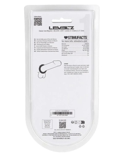 Lot de 3 Cockrings silicone Classic Levelz 23-30mm sextoys et accessoires sur La Boutique du Hard