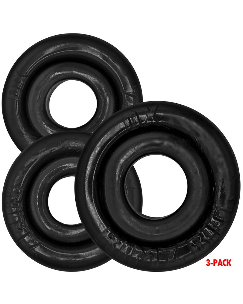 Lot de 3 Cockrings Rimringz Noirs sextoys et accessoires sur La Boutique du Hard