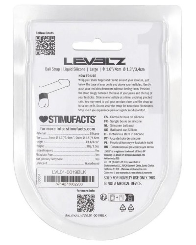 Ballstretcher Ball Strap L 34 mm - Hauteur 4cm sextoys et accessoires sur La Boutique du Hard