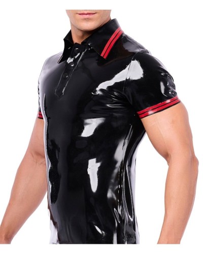 Polo en latex Xrub Noir-Rouge sextoys et accessoires sur La Boutique du Hard