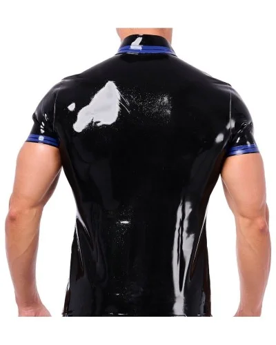 Polo en latex Xrub Noir-Bleu sextoys et accessoires sur La Boutique du Hard