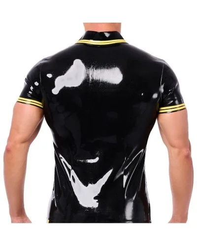 Polo en latex Xrub Noir-Jaune sextoys et accessoires sur La Boutique du Hard