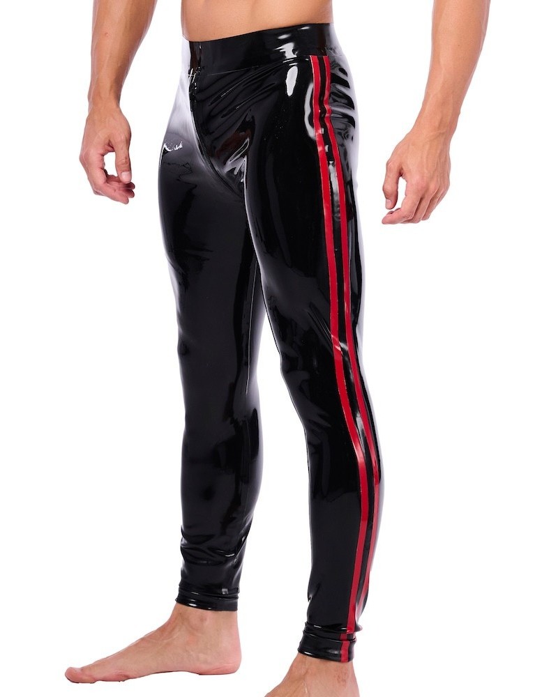Pantalon en latex Xrub avec Zip Avant/Arrière Noir-Rouge sextoys et accessoires sur La Boutique du Hard