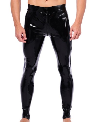 Pantalon en latex Xrub avec Zip Avant/Arrière Noir-Bleu sextoys et accessoires sur La Boutique du Hard