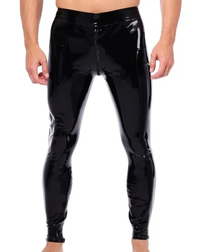 Pantalon en latex Xrub avec Zip Avant/Arrière Noir-Blanc sextoys et accessoires sur La Boutique du Hard