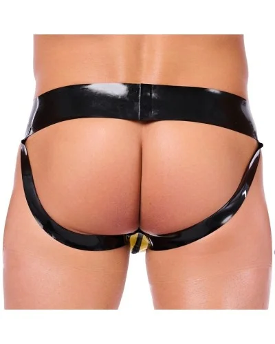 Jockstrap en latex Xrub avec Zip Noir-Jaune sextoys et accessoires sur La Boutique du Hard