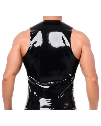 Débardeur en latex Xrub avec zip Noir-Blanc sextoys et accessoires sur La Boutique du Hard