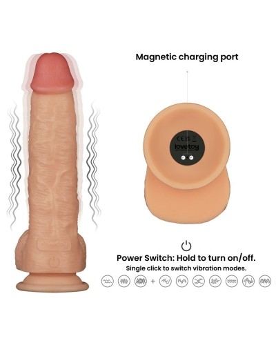 Gode Vibrant avec Bourses Power Basics 18 x 5cm sextoys et accessoires sur La Boutique du Hard