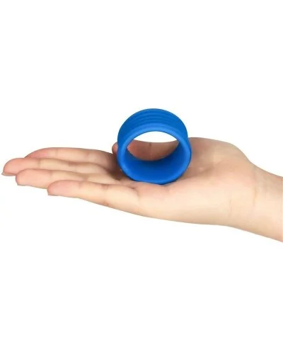 Cockring Deep Rib Grip 35 mm Bleu sextoys et accessoires sur La Boutique du Hard