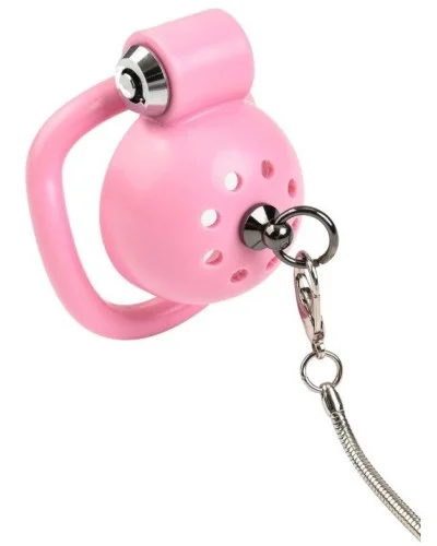 Cage avec laisse Round Leash 4 x 3.5 cm Rose sextoys et accessoires sur La Boutique du Hard