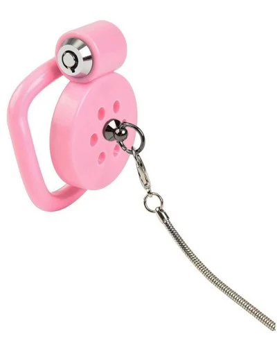 Cage avec laisse Leashidy 2.5 x 3.8 cm Rose sextoys et accessoires sur La Boutique du Hard