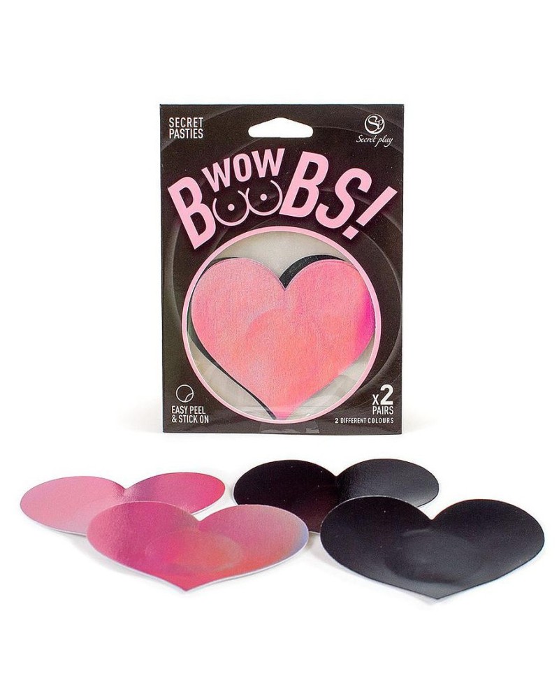 Cache-Tétons Wow boobs heart Bicolores sextoys et accessoires sur La Boutique du Hard