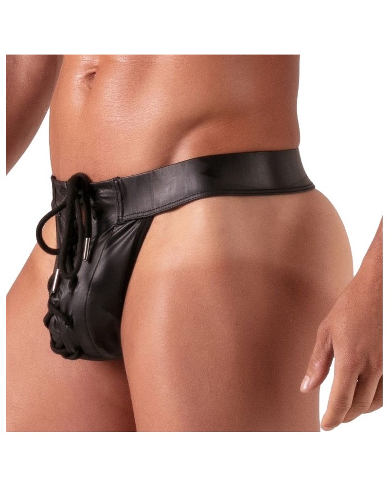 String avec lacets Bondage Noir sextoys et accessoires sur La Boutique du Hard