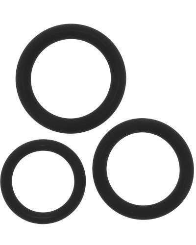 Lot de 3 Cockrings Stamstart Noirs sextoys et accessoires sur La Boutique du Hard