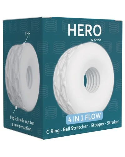 Ballstretcher Hero Flow Blanc sextoys et accessoires sur La Boutique du Hard