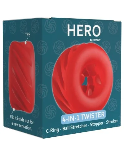 Ballstretcher Hero Twister Rouge sextoys et accessoires sur La Boutique du Hard