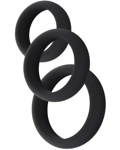 Lot de 3 Cockrings Stamcock Noirs sextoys et accessoires sur La Boutique du Hard