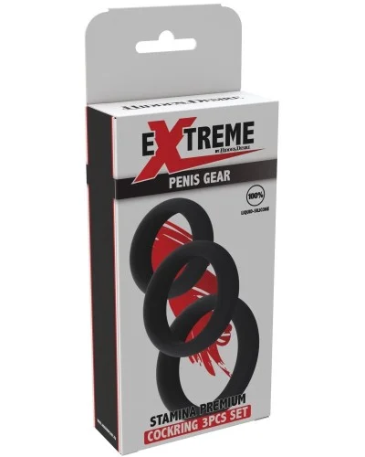 Lot de 3 Cockrings Stamcock Noirs sextoys et accessoires sur La Boutique du Hard