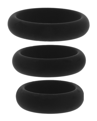 Lot de 3 Cockrings Stamcock Noirs sextoys et accessoires sur La Boutique du Hard