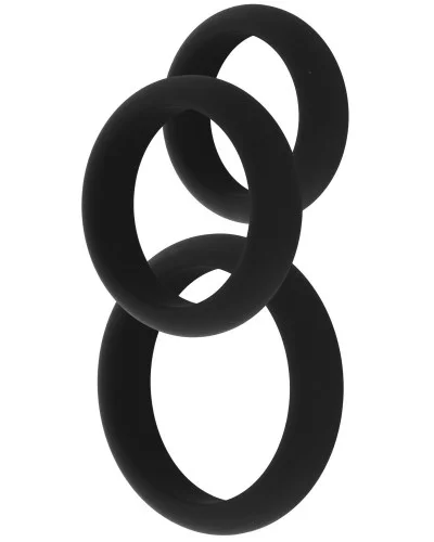 Lot de 3 Cockrings Stamcock Noirs sextoys et accessoires sur La Boutique du Hard