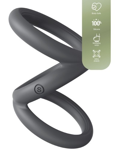 Cockring Triplicock Gris S 40mm sextoys et accessoires sur La Boutique du Hard