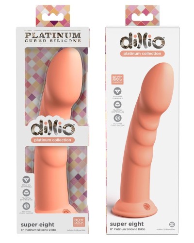 Dildo Super Eight 20 x 4.5cm Orange sextoys et accessoires sur La Boutique du Hard