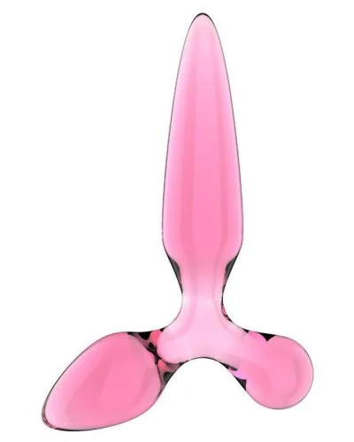 Plug en verre Triple crystal 2 Rose 14 x 3.2cm sextoys et accessoires sur La Boutique du Hard