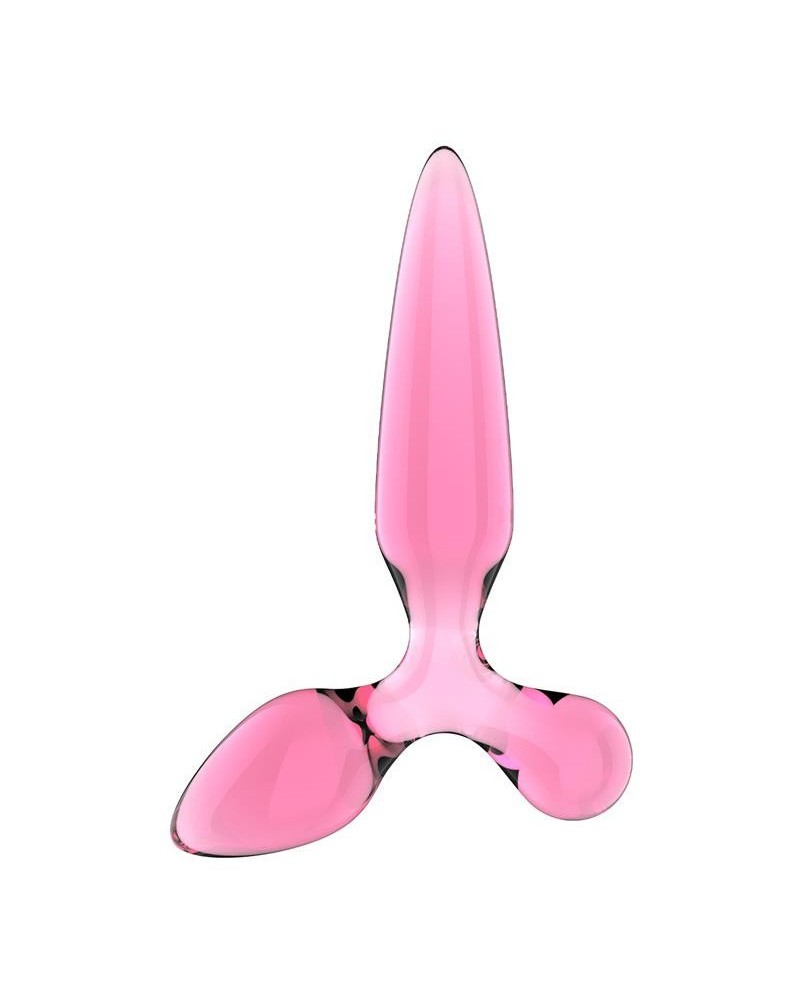 Plug en verre Triple crystal 2 Rose 14 x 3.2cm sextoys et accessoires sur La Boutique du Hard