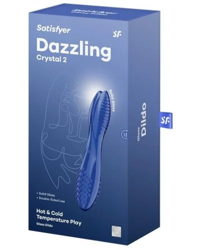 Gode en verre Dazzling crystal 2 Bleu 20 x 3.8cm sextoys et accessoires sur La Boutique du Hard