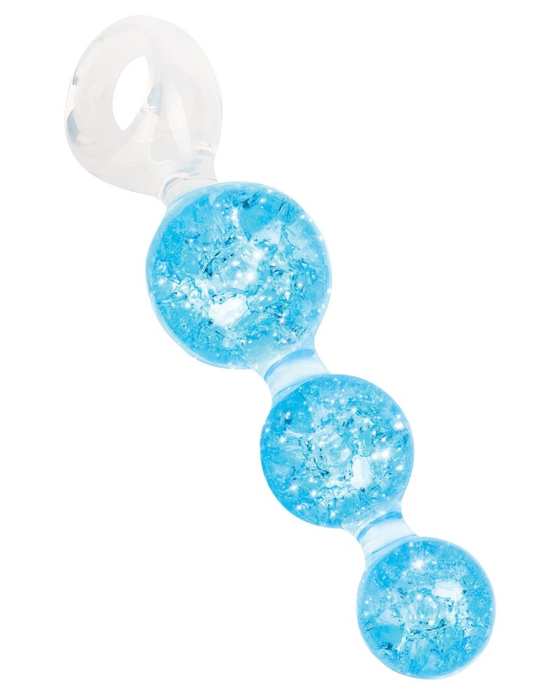 Chapelet anal Crystaltrio Bleu 14 x 4.5cm sextoys et accessoires sur La Boutique du Hard